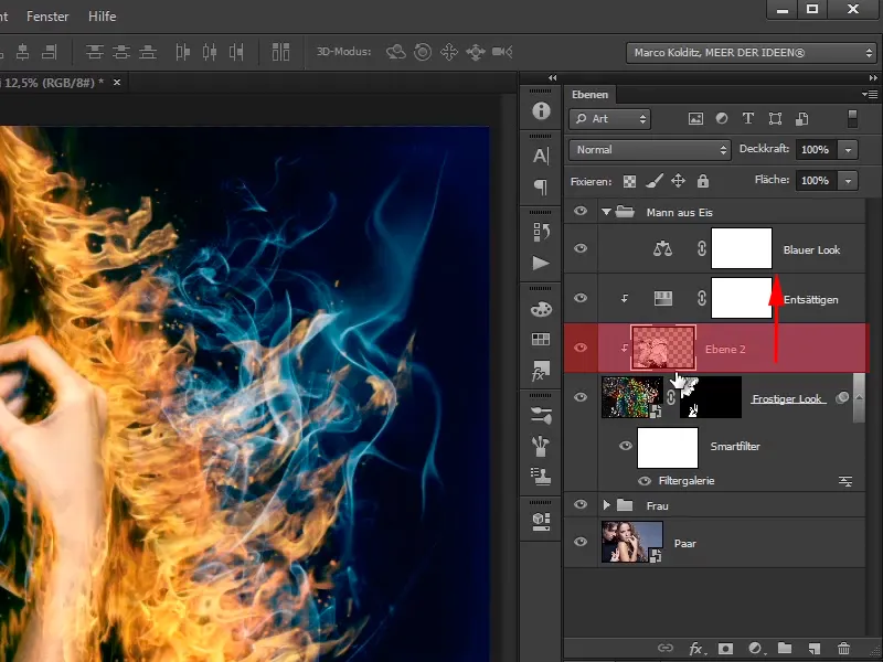 Photoshop-Composing - Feuer und Eis - Teil 09: Der eisige Look des Mannes