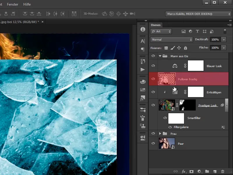 Photoshop-Composing - Feuer und Eis - Teil 09: Der eisige Look des Mannes