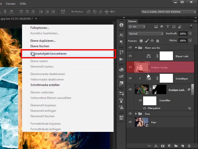 Photoshop-Composing - Feuer und Eis - Teil 09: Der eisige Look des Mannes