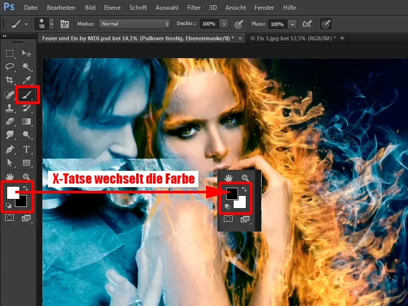 Photoshop-Composing - Feuer und Eis - Teil 09: Der eisige Look des Mannes