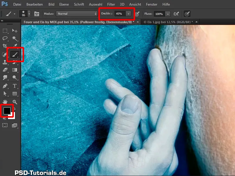 Photoshop-Composing - Feuer und Eis - Teil 09: Der eisige Look des Mannes