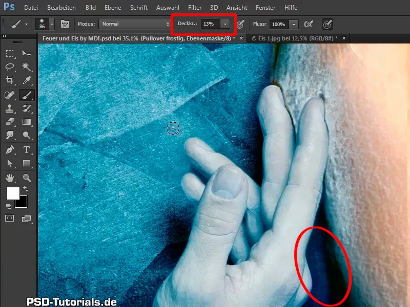 Photoshop-Composing - Feuer und Eis - Teil 09: Der eisige Look des Mannes