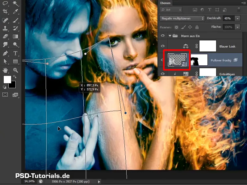 Photoshop-Composing - Feuer und Eis - Teil 09: Der eisige Look des Mannes