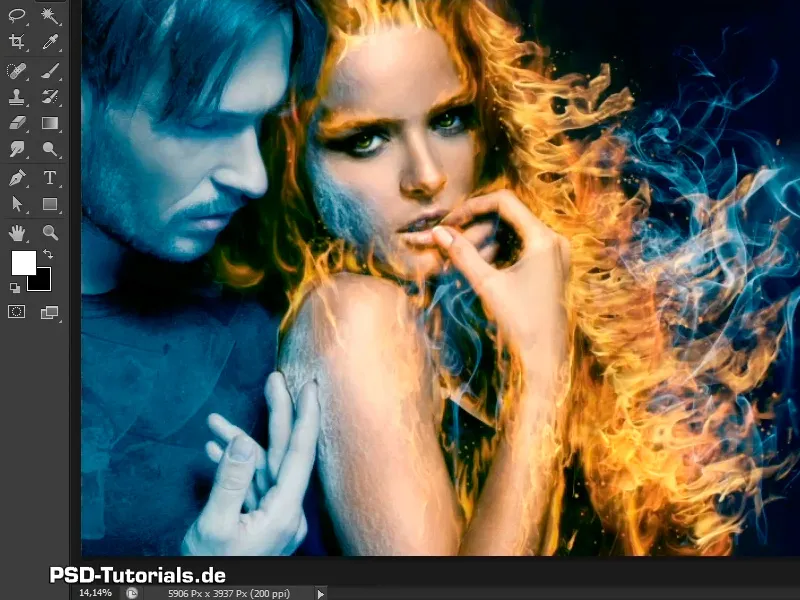 Photoshop-Composing - Feuer und Eis - Teil 09: Der eisige Look des Mannes