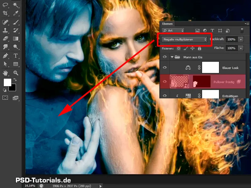 Photoshop-Composing - Feuer und Eis - Teil 09: Der eisige Look des Mannes