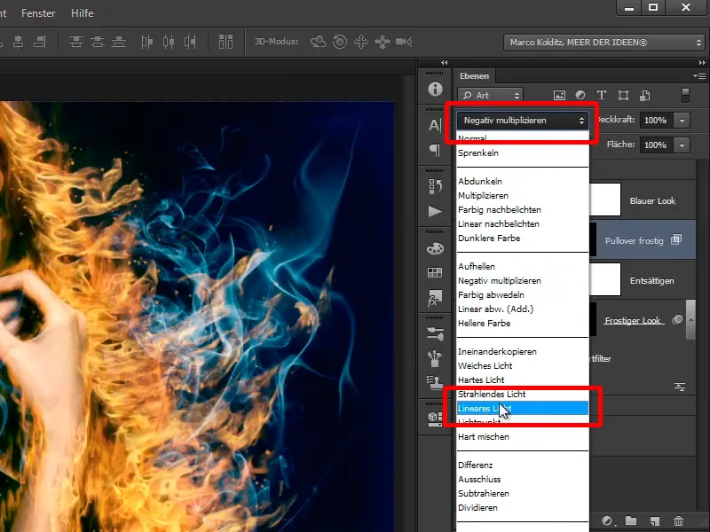 Photoshop-Composing - Feuer und Eis - Teil 09: Der eisige Look des Mannes