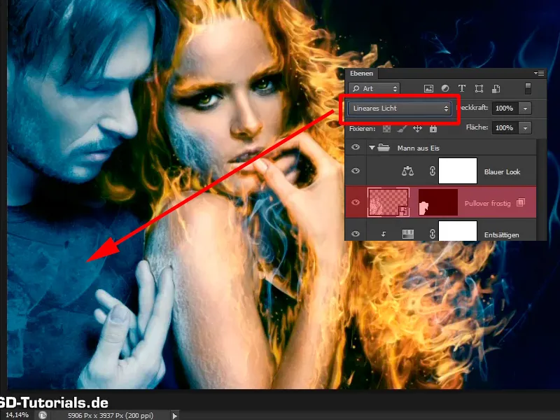 Photoshop-Composing - Feuer und Eis - Teil 09: Der eisige Look des Mannes