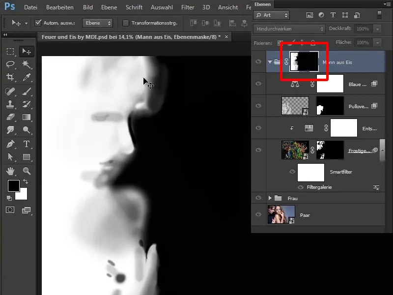 Photoshop-Composing - Feuer und Eis - Teil 10: Weitere Optimierung des frostigen Looks