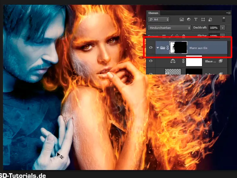 Photoshop-Composing - Feuer und Eis - Teil 10: Weitere Optimierung des frostigen Looks