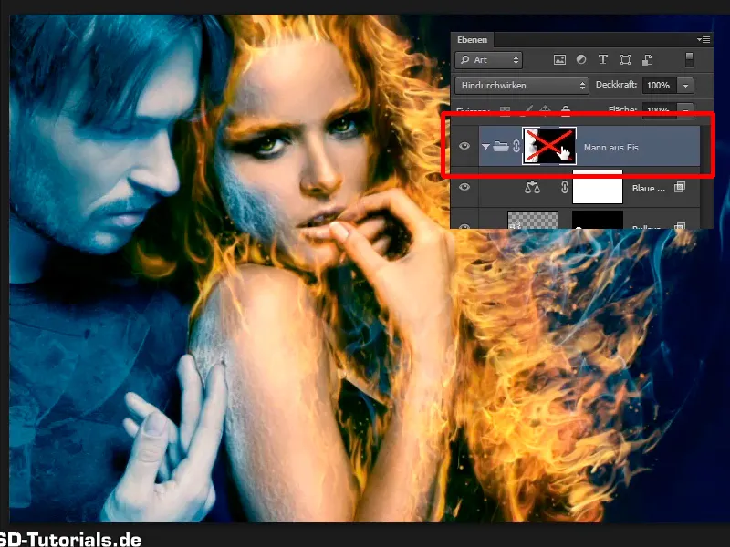 Photoshop-Composing - Feuer und Eis - Teil 10: Weitere Optimierung des frostigen Looks
