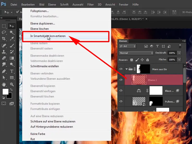 Photoshop-Composing - Feuer und Eis - Teil 10: Weitere Optimierung des frostigen Looks