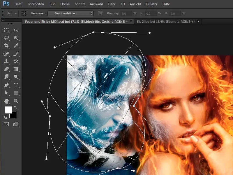 Photoshop-Composing - Feuer und Eis - Teil 10: Weitere Optimierung des frostigen Looks