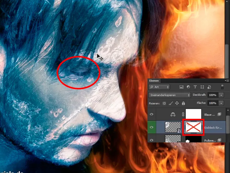 Photoshop-Composing - Feuer und Eis - Teil 10: Weitere Optimierung des frostigen Looks