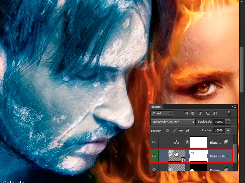 Photoshop-Composing - Feuer und Eis - Teil 10: Weitere Optimierung des frostigen Looks