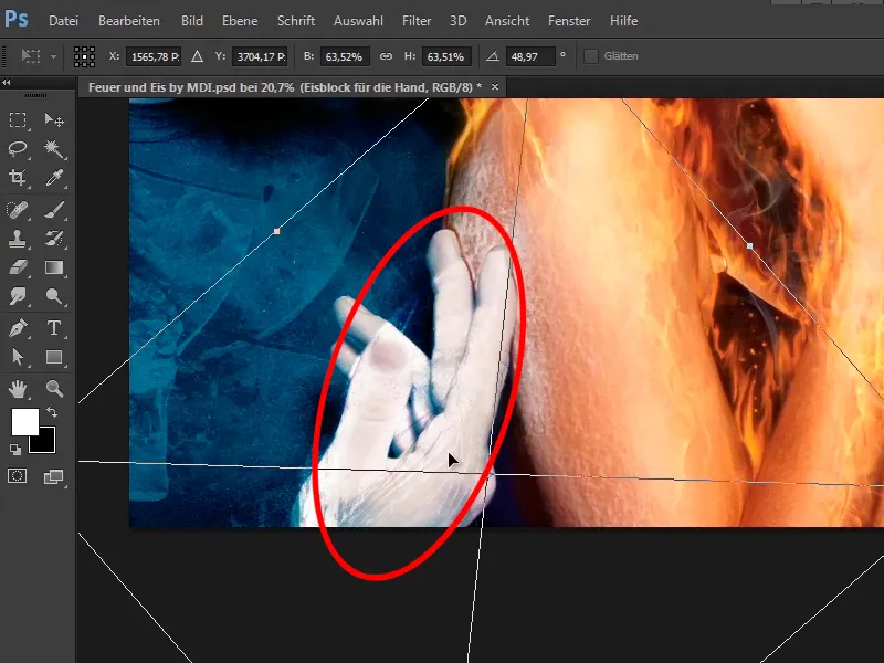 Photoshop-Composing - Feuer und Eis - Teil 10: Weitere Optimierung des frostigen Looks