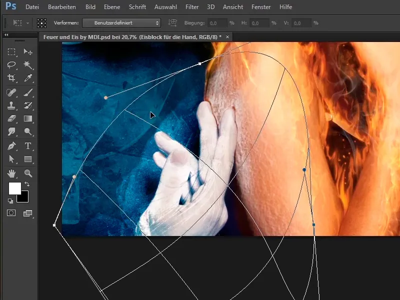 Photoshop-Composing - Feuer und Eis - Teil 10: Weitere Optimierung des frostigen Looks