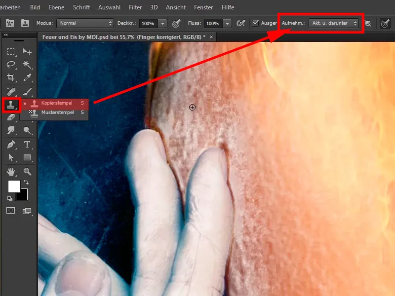 Photoshop-Composing - Feuer und Eis - Teil 10: Weitere Optimierung des frostigen Looks