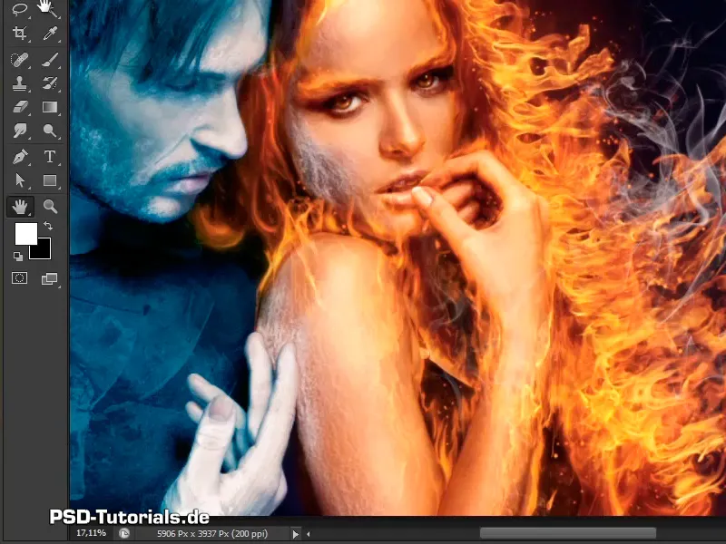 Photoshop-Composing - Feuer und Eis - Teil 10: Weitere Optimierung des frostigen Looks