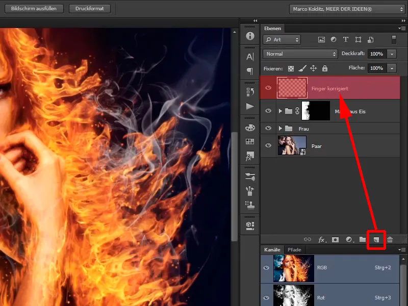Photoshop-Composing - Feuer und Eis - Teil 10: Weitere Optimierung des frostigen Looks