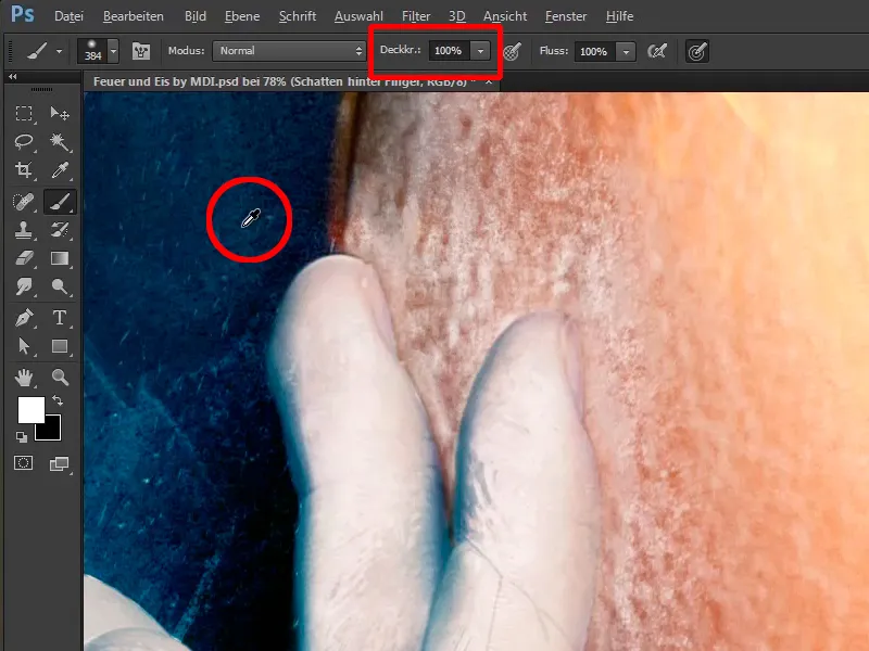 Photoshop-Composing - Feuer und Eis - Teil 10: Weitere Optimierung des frostigen Looks