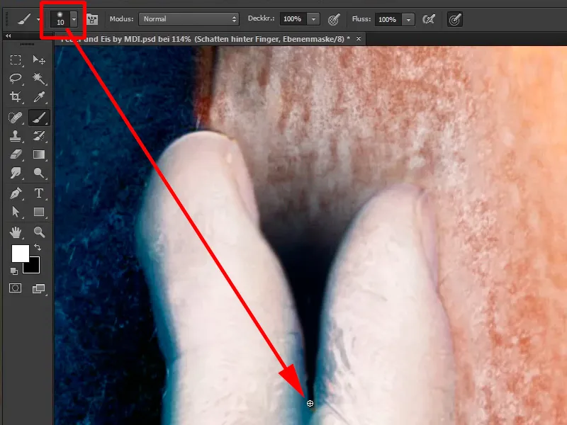 Photoshop-Composing - Feuer und Eis - Teil 10: Weitere Optimierung des frostigen Looks