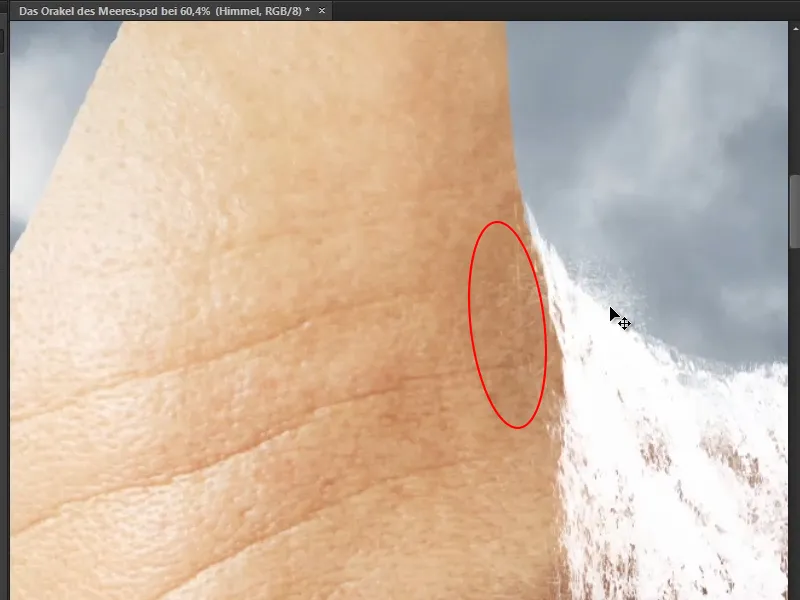 Photoshop-Composing - Das Orakel des Meeres - Teil 10: Maske optimieren und Wassertropfen malen