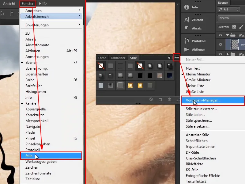Photoshop-Composing - Das Orakel des Meeres - Teil 10: Maske optimieren und Wassertropfen malen