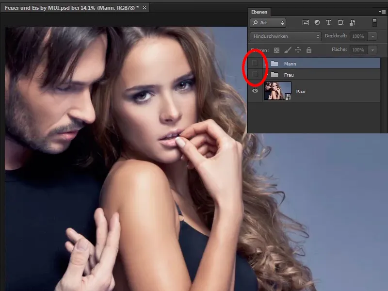 Photoshop-Composing - Feuer und Eis - Teil 11 - Der eisige Nebel und Farbanpassungen