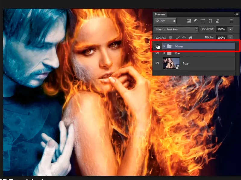 Photoshop-Composing - Feuer und Eis - Teil 11 - Der eisige Nebel und Farbanpassungen