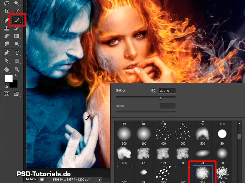 Photoshop-Composing - Feuer und Eis - Teil 11 - Der eisige Nebel und Farbanpassungen