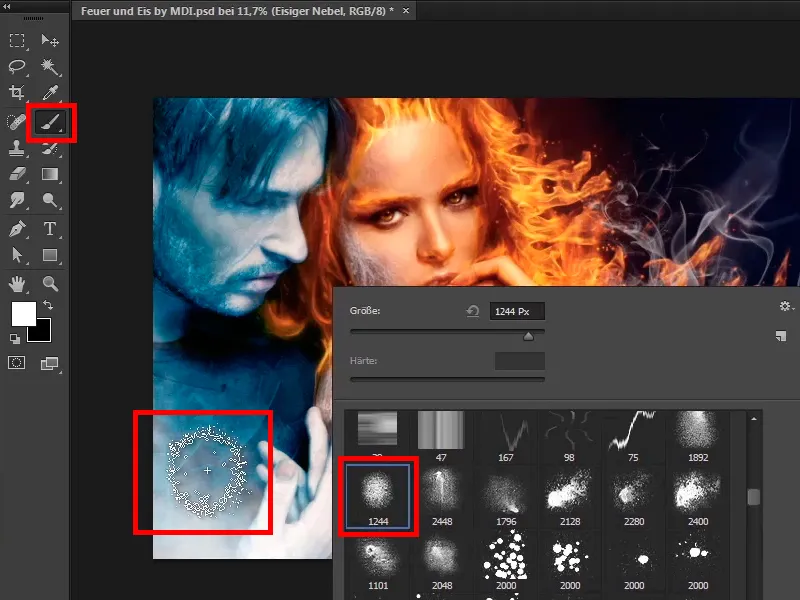 Photoshop-Composing - Feuer und Eis - Teil 11 - Der eisige Nebel und Farbanpassungen