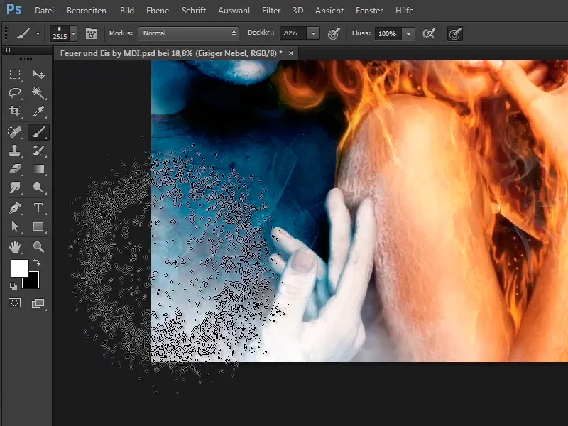 Photoshop-Composing - Feuer und Eis - Teil 11 - Der eisige Nebel und Farbanpassungen