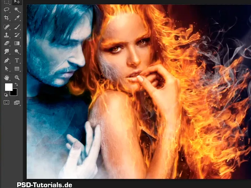 Photoshop-Composing - Feuer und Eis - Teil 11 - Der eisige Nebel und Farbanpassungen