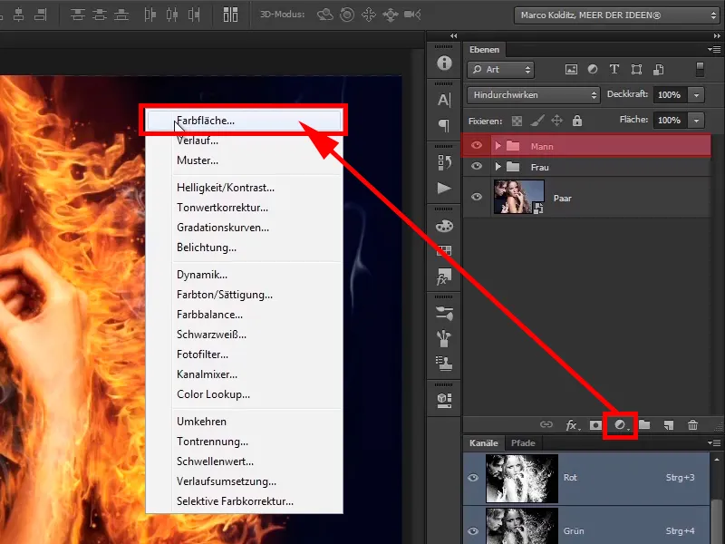 Photoshop-Composing - Feuer und Eis - Teil 11 - Der eisige Nebel und Farbanpassungen