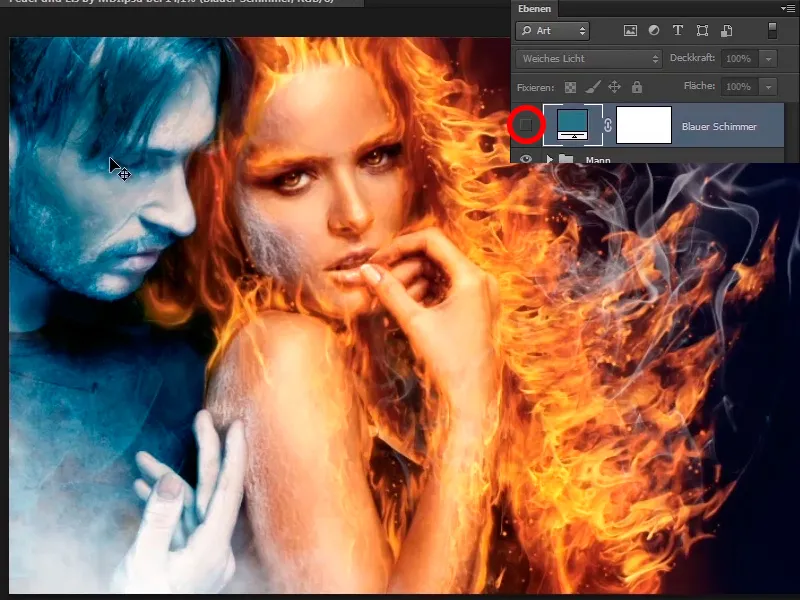 Photoshop-Composing - Feuer und Eis - Teil 11 - Der eisige Nebel und Farbanpassungen