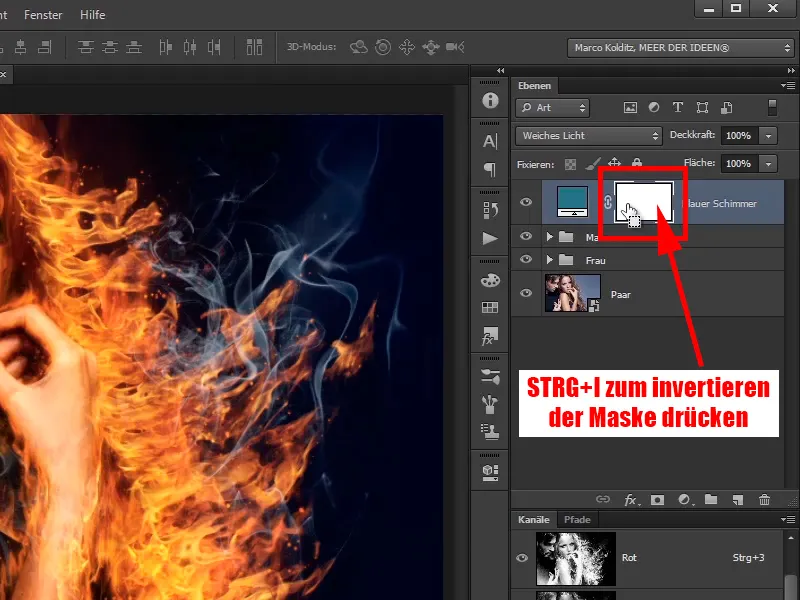 Photoshop-Composing - Feuer und Eis - Teil 11 - Der eisige Nebel und Farbanpassungen