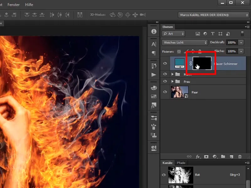 Photoshop-Composing - Feuer und Eis - Teil 11 - Der eisige Nebel und Farbanpassungen