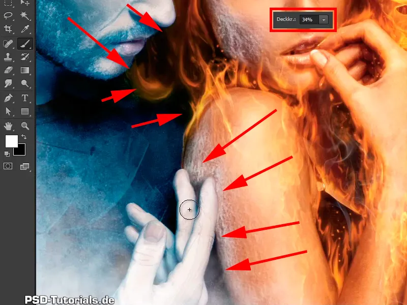 Photoshop-Composing - Feuer und Eis - Teil 11 - Der eisige Nebel und Farbanpassungen