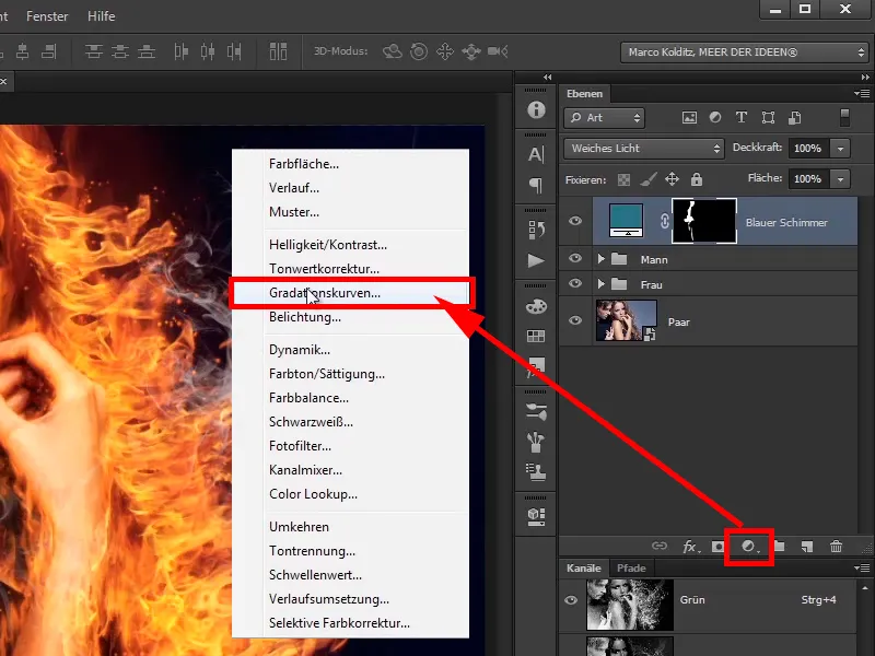 Photoshop-Composing - Feuer und Eis - Teil 11 - Der eisige Nebel und Farbanpassungen