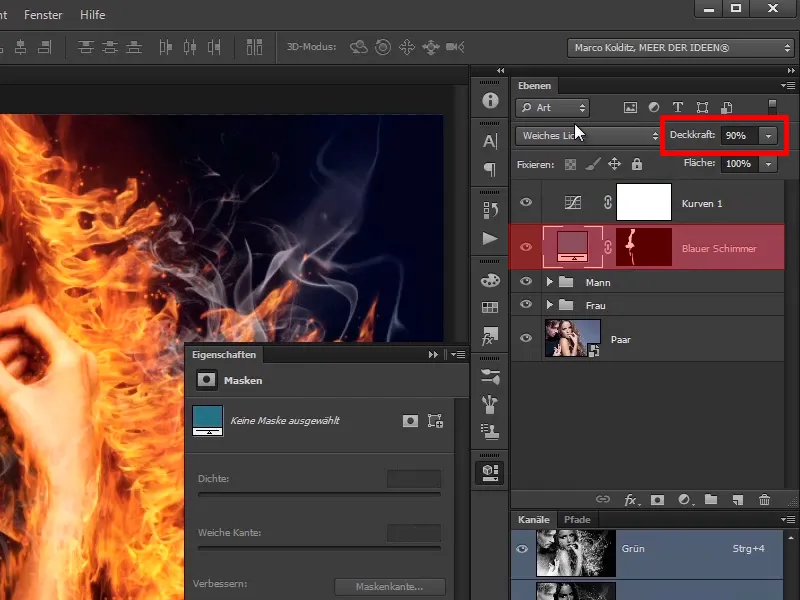 Photoshop-Composing - Feuer und Eis - Teil 11 - Der eisige Nebel und Farbanpassungen