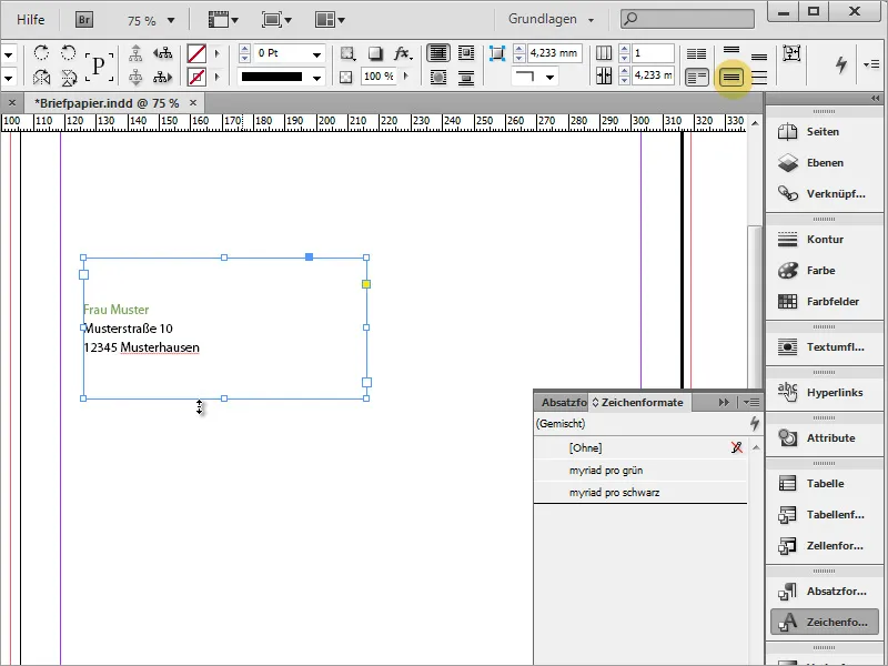 Briefpapier klassisch/modern und verspielt in Adobe InDesign gestalten