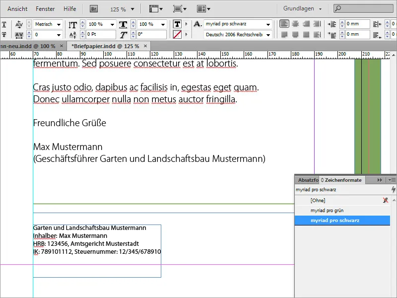 Briefpapier klassisch/modern und verspielt in Adobe InDesign gestalten
