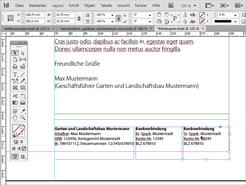 Briefpapier klassisch/modern und verspielt in Adobe InDesign gestalten