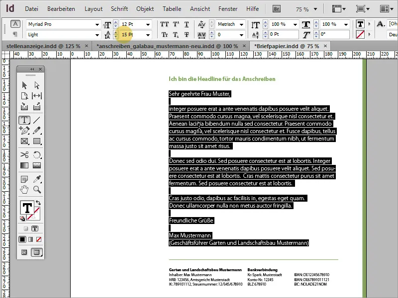 Briefpapier klassisch/modern und verspielt in Adobe InDesign gestalten