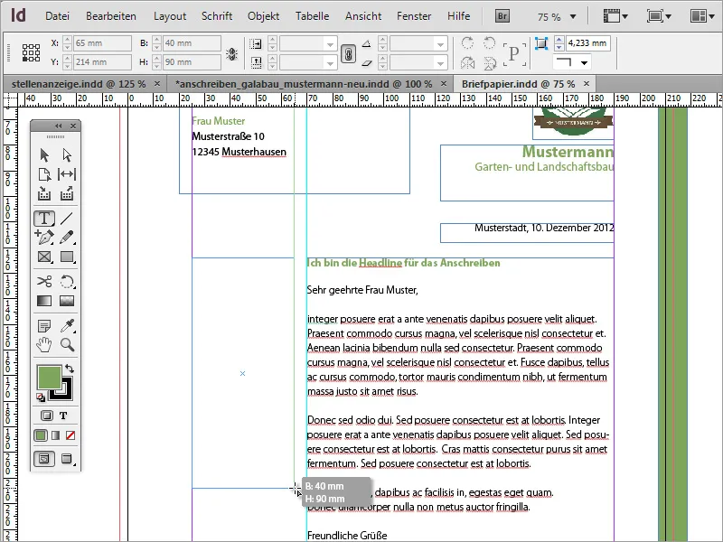 Briefpapier klassisch/modern und verspielt in Adobe InDesign gestalten