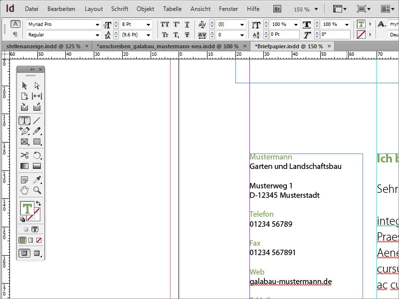Briefpapier klassisch/modern und verspielt in Adobe InDesign gestalten