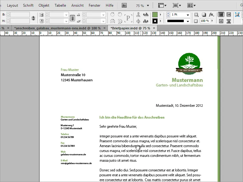 Briefpapier klassisch/modern und verspielt in Adobe InDesign gestalten