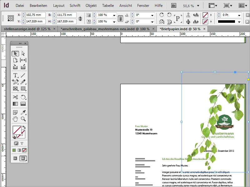 Briefpapier klassisch/modern und verspielt in Adobe InDesign gestalten