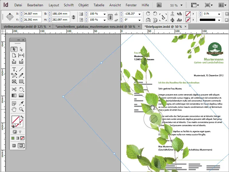 Briefpapier klassisch/modern und verspielt in Adobe InDesign gestalten
