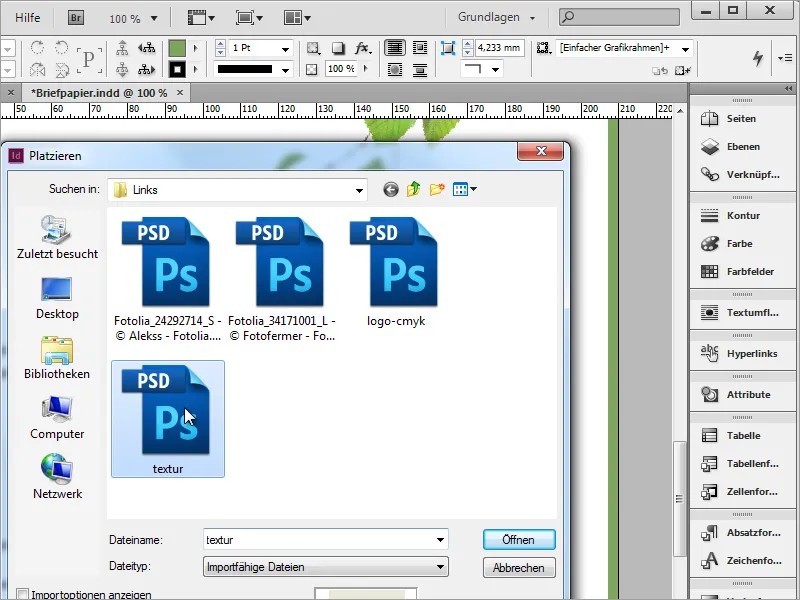 Briefpapier klassisch/modern und verspielt in Adobe InDesign gestalten